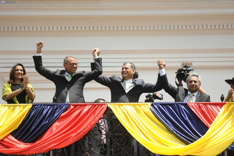 Rafael Correa, Jorge Glas, Lenín Moreno/API