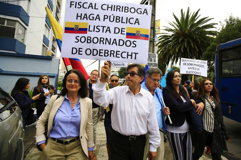Dirigente del movimiento político Concertación de Ecuador, César Montúfar en la FGE/EFE