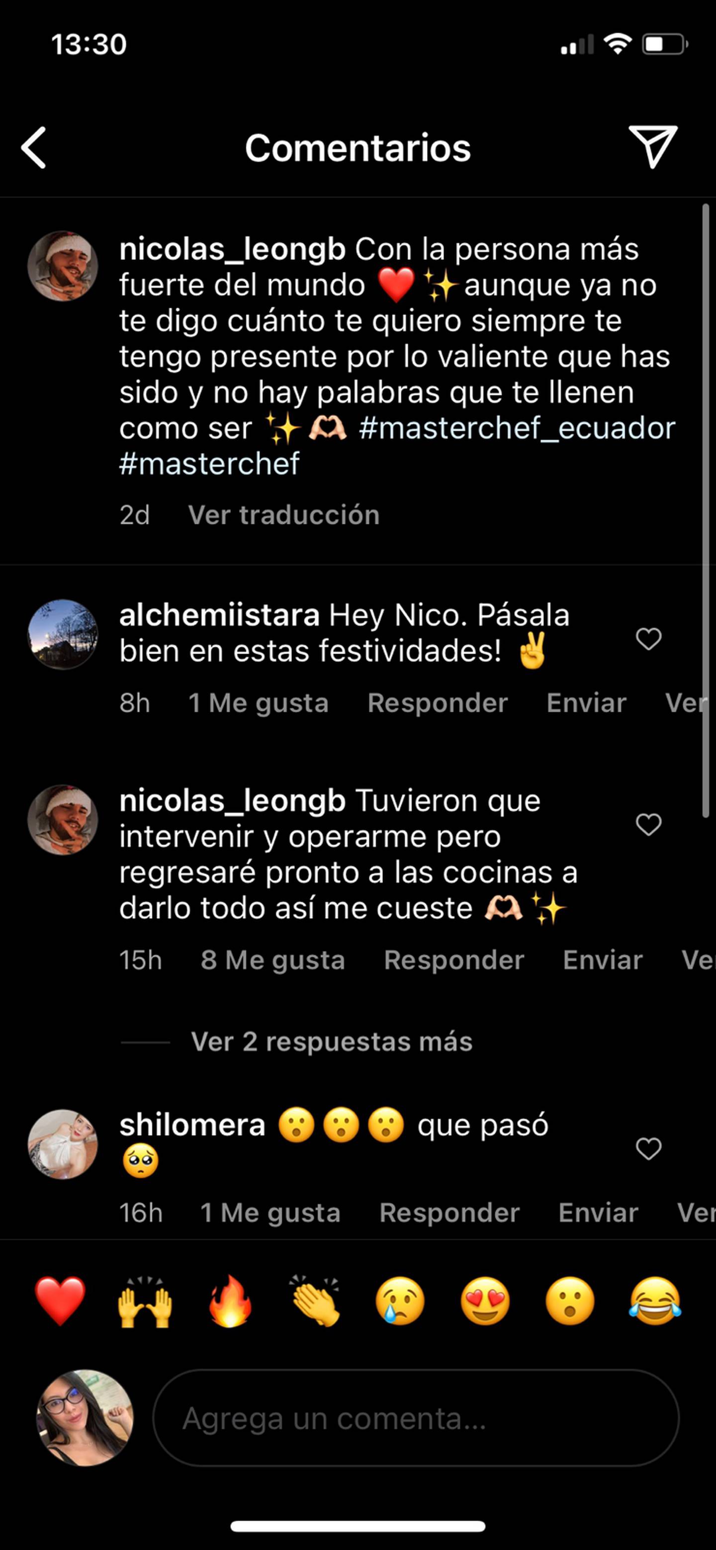 Nicolás de MasterChef Ecuador
