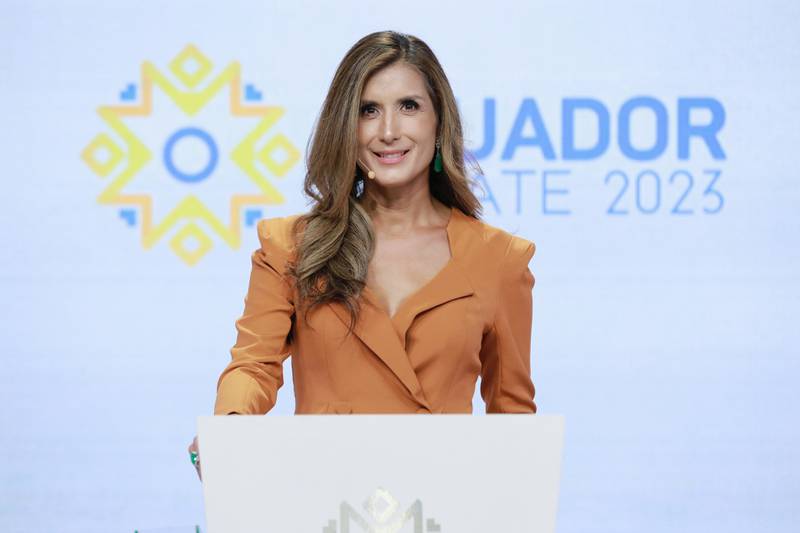 Ruth Del Salto, moderadora del debate presidencial entre Daniel Noboa y Luisa González