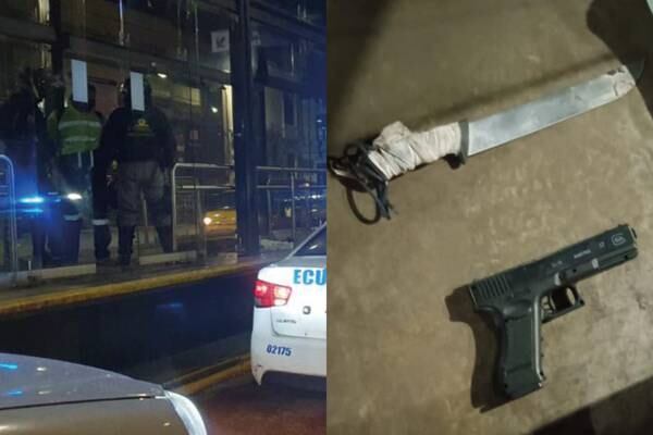 Quito: Con cuchillo y pistola tres sujetos intentaron robar a pasajeros de la Ecovía, en la parada Simón Bolívar