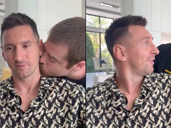 ¡Directito al cuello! Comediante argentino le robó un beso a Messi y reveló a qué huele el astro del fútbol 