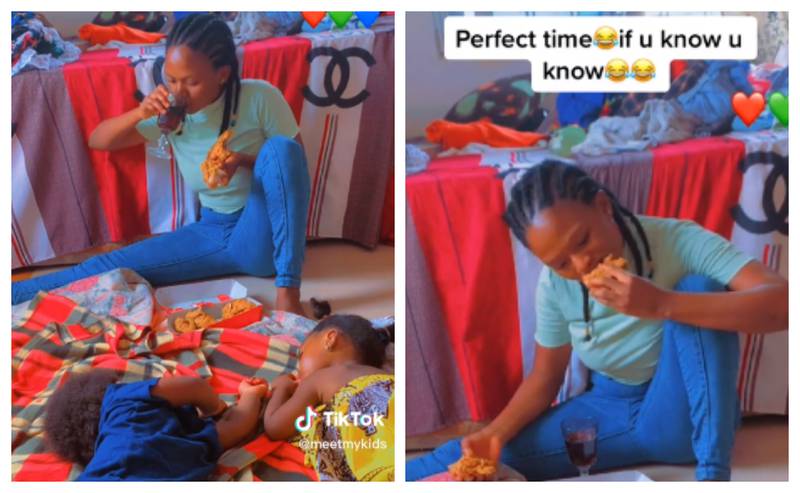La madre recibió diferentes reacciones a su video comiendo su plato favorito mientras sus hijos estaban dormidos