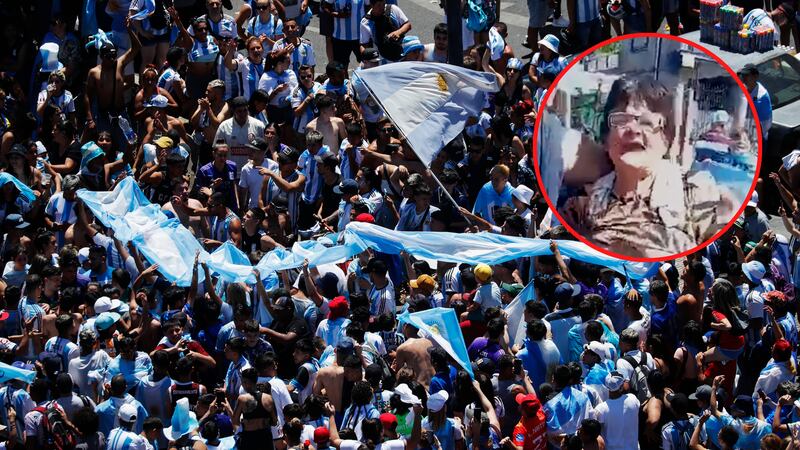 Abuela hincha de Argentina hizo topless celebrando que ganó el Mundial