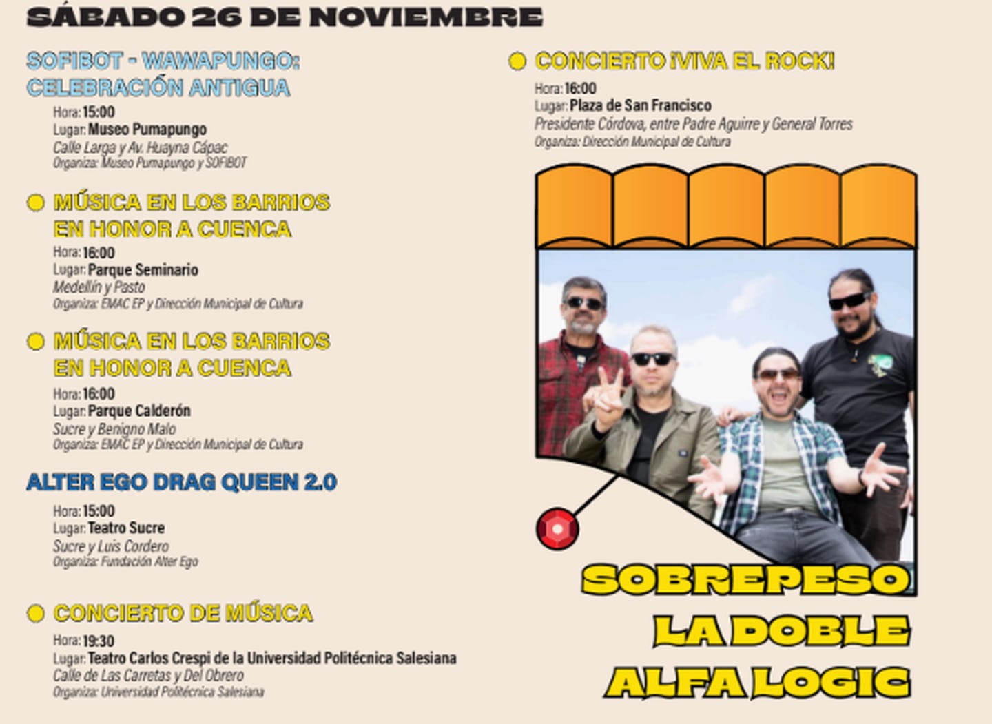 Los eventos programados para noviembre en Cuenca
