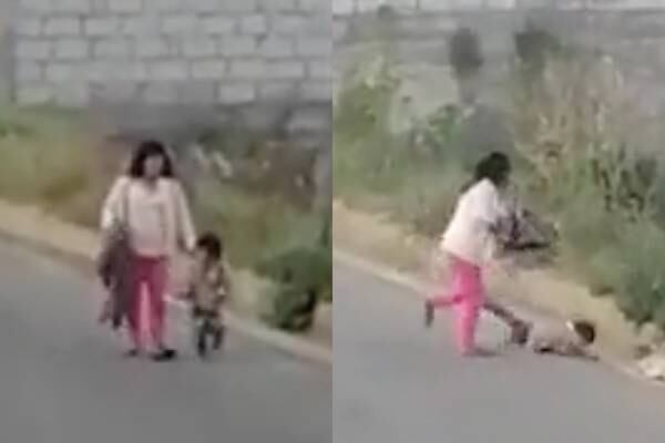 VIDEO: mujer propina patadas y golpes a menor en una calle de Ambato