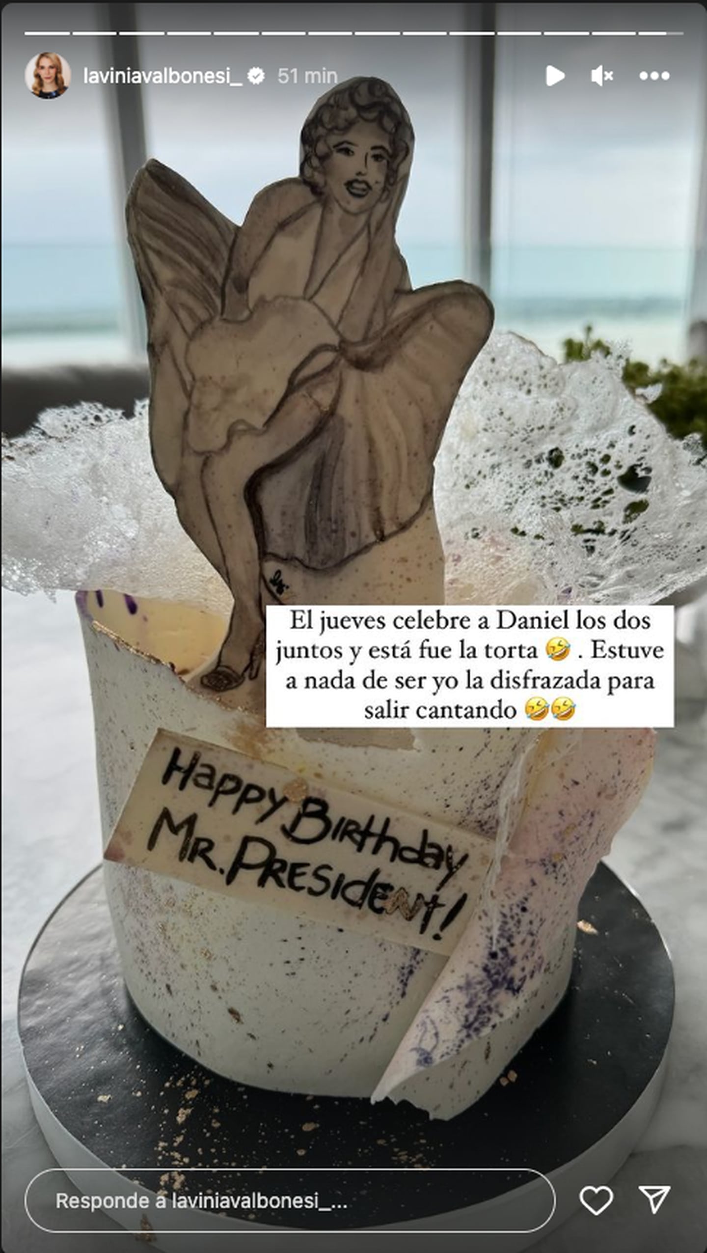 Daniel Noboa pastel de cumpleaños