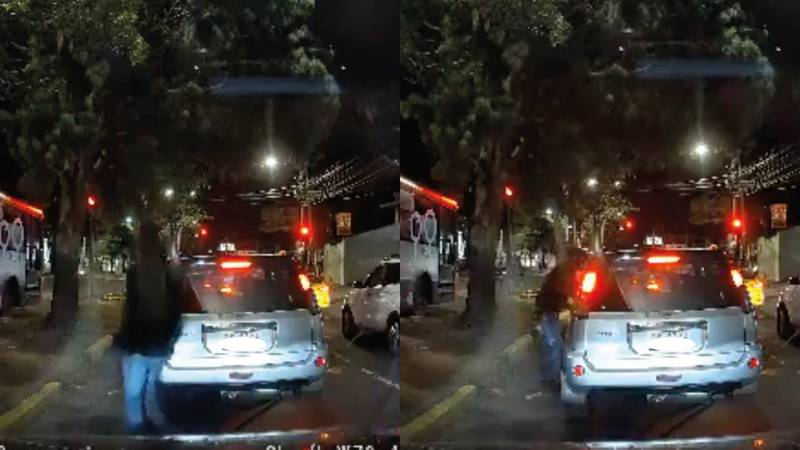 Camara captó un asalto a un conductor en el norte de Quito mientras estaba en semáforo rojo