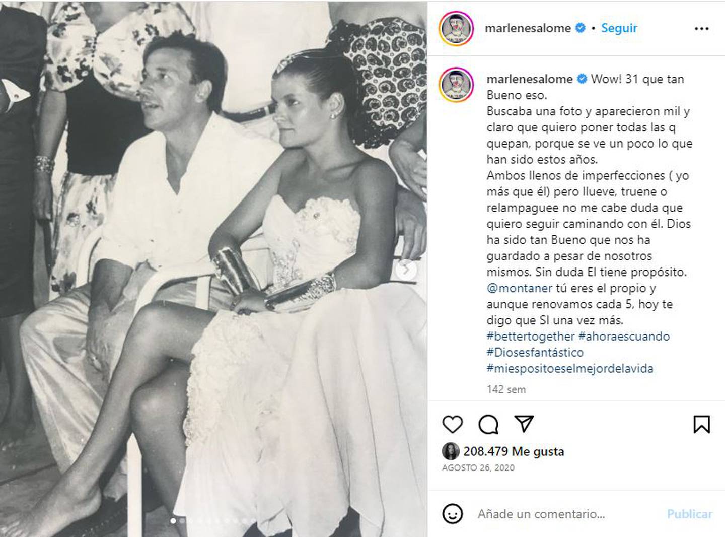 Ricardo Montaner y Marlene Rodríguez en su juventud