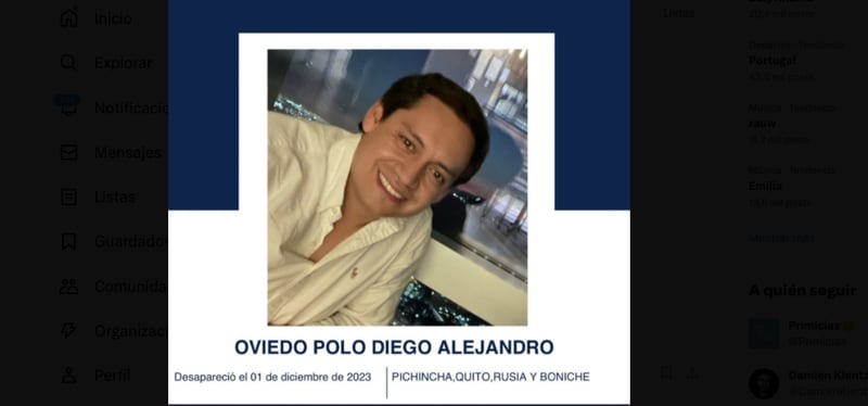 Abogado Diego Alejandro Oviedo Polo fue localizado pero su estado de salud es grave: Está en UCI