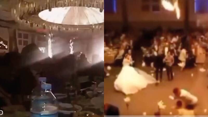Impactantes imágenes del momento del incendio en una boda que dejó más de 100 muertos en Irak