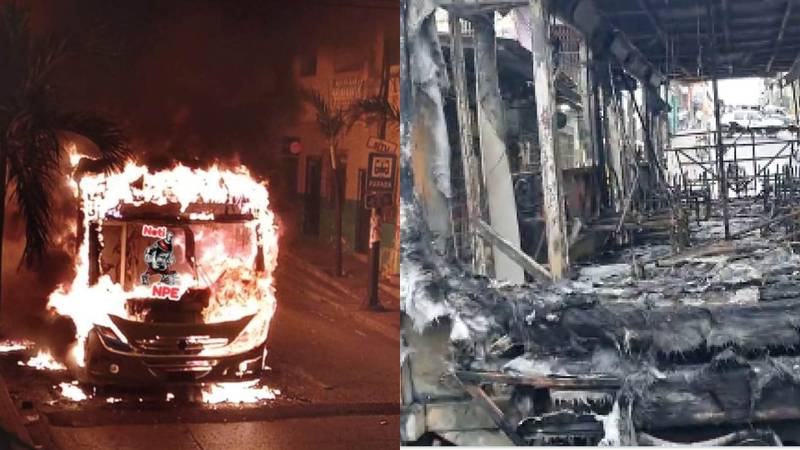 Guayaquil: Chofer se endeudó con 70 mil dólares para comprar un bus y delincuentes lo quemaron por no pagar "vacuna"