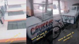 Viralizan la bicicleta de un vendedor de churros estacionada en un “telo”