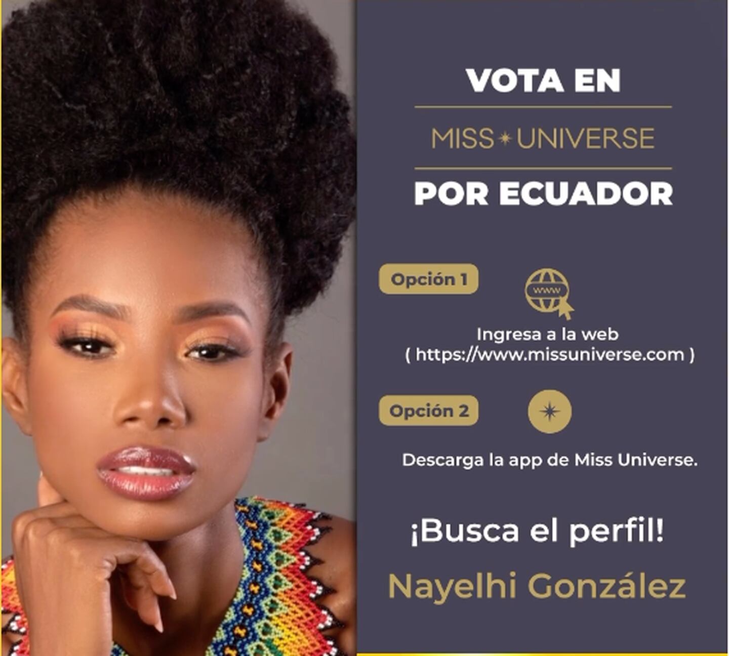 Respaldo a Miss Ecuador en redes sociales.