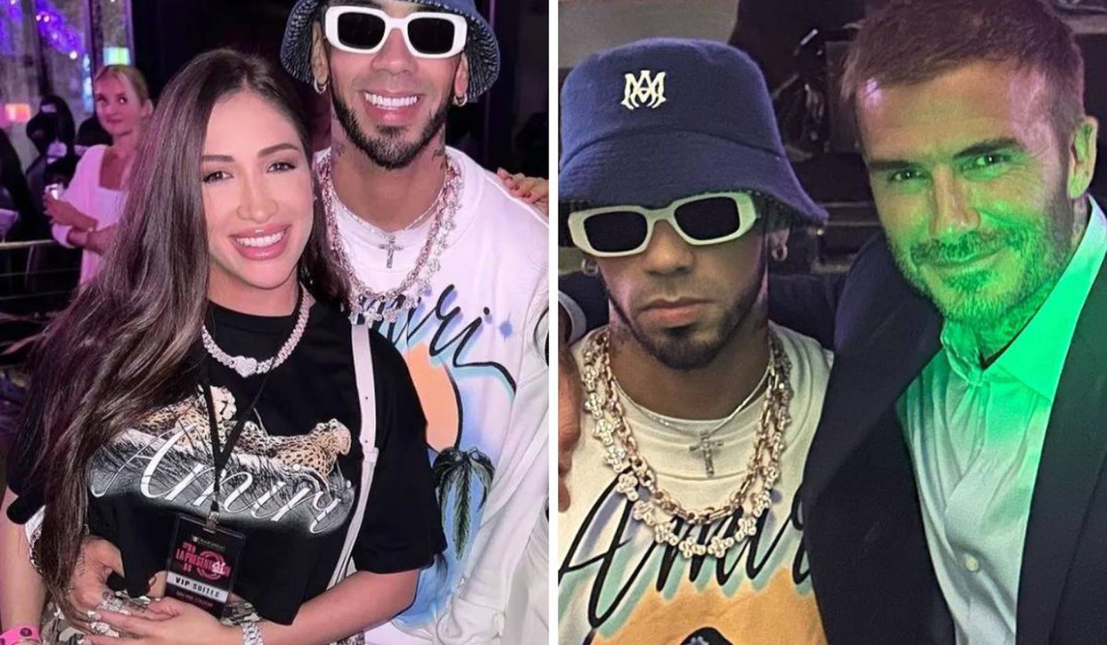 Anuel AA y su nueva novia Laury Saavedra conviven con David Beckham