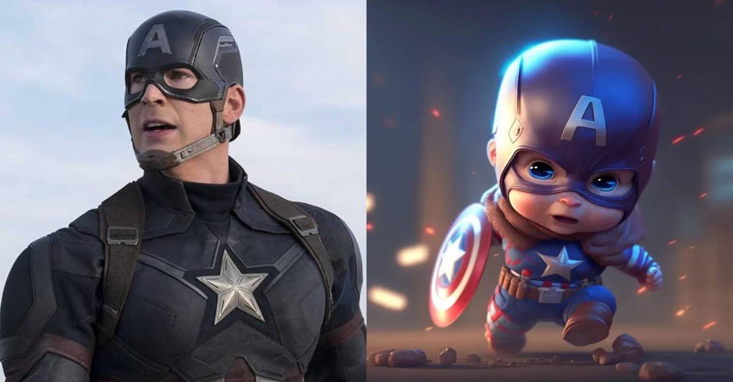 Gracias a la Inteligencia Artificial el Capitán América se parece al personaje de 'El Jefe en Pañales'.