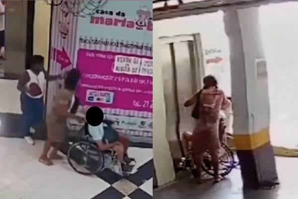VIDEO: Momento cuando mujer llega al banco con el anciano fallecido para cobrar un préstamo