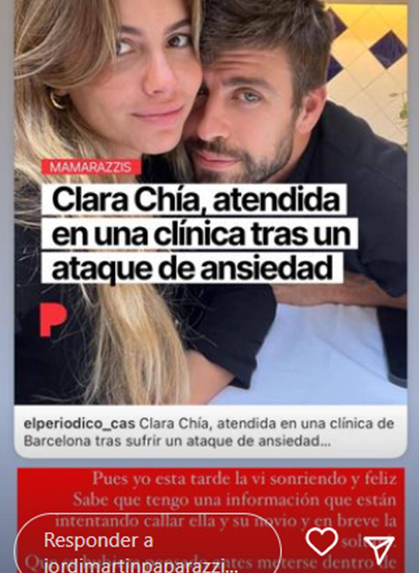 Paparazzi desmiente que novia de Piqué fuera internada en hospital por ataque de ansiedad
