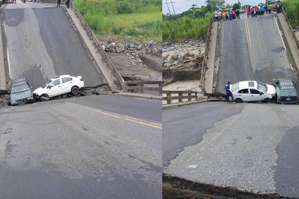 ¡Fatal! Colapsó puente que conecta La Troncal con El Triunfo dejando personas heridas