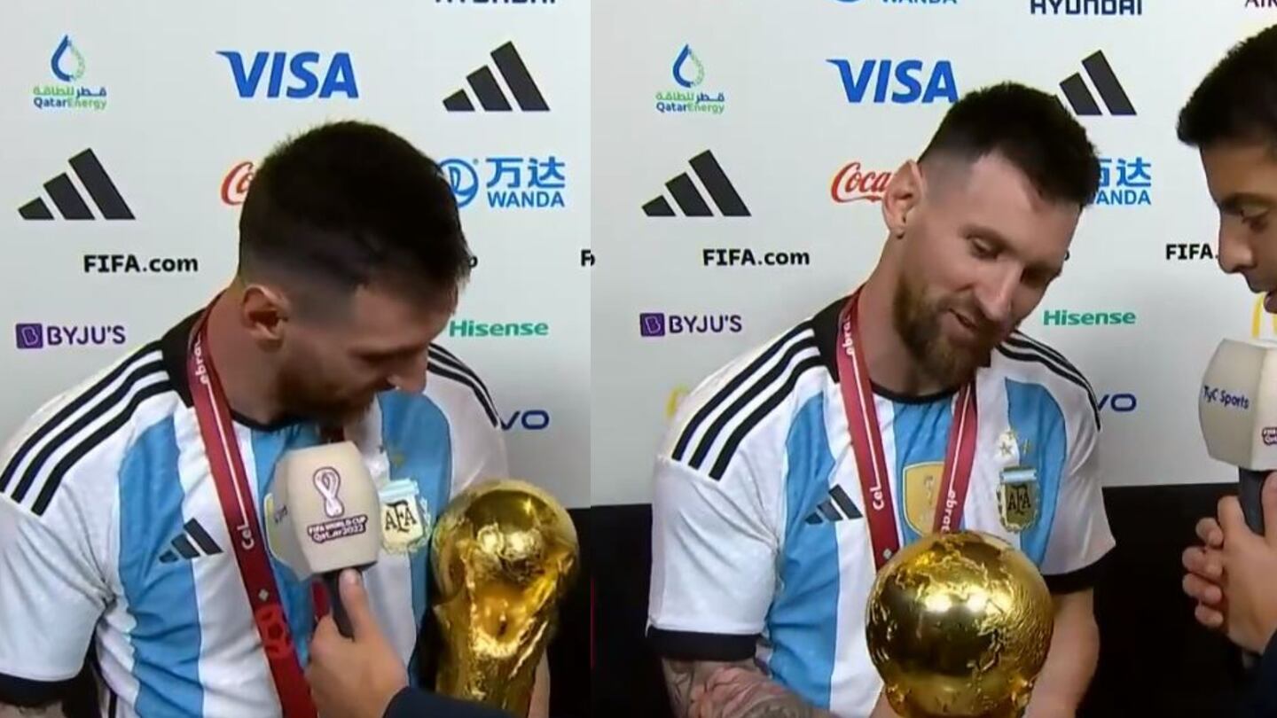 Lionel Messi presumió la Copa del Mundo en una charla con la prensa argentina