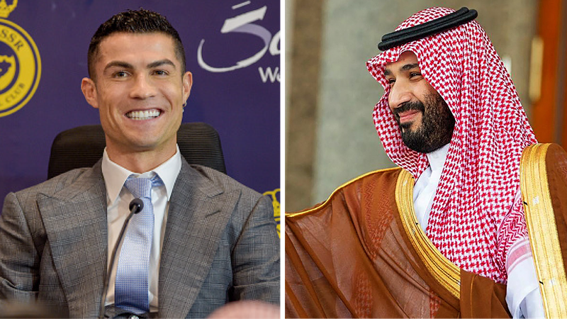 Cristiano Ronaldo junto a Muhamad Bin Salman