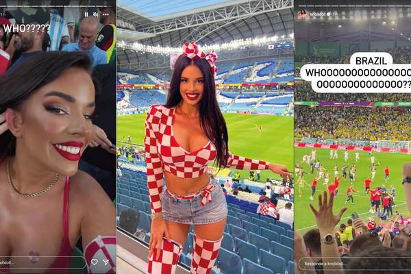 Miss Croacia causó sensación en el partido que eliminó a Brasil