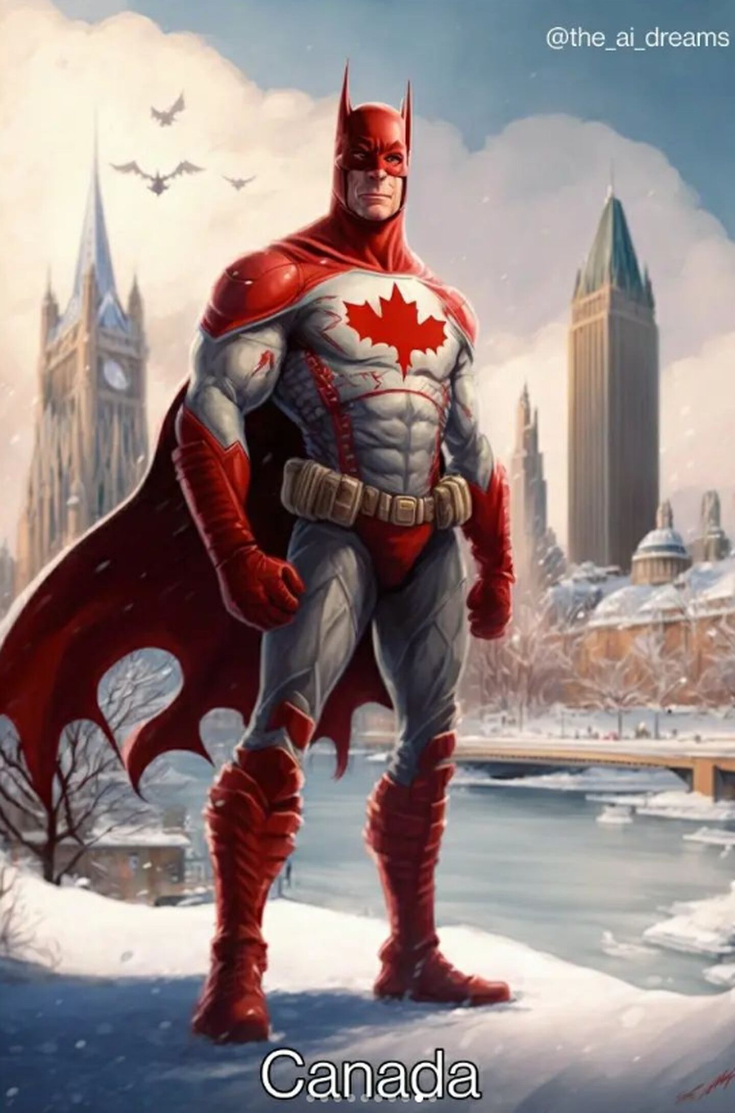 El país de nieve tiene al Batman mañanero para combatir el crimen.