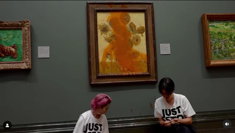 Activista atacaron una pintura de Van Gogh