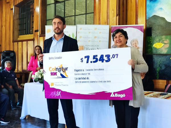 Laboratorios Bagó entrega donación del 50% de la recaudación de la Carrera Colnatur 10K a la Fundación Tierra Nueva