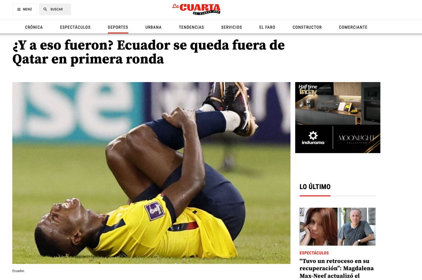 Ecuador se quedó fuera de Qatar en primera ronda