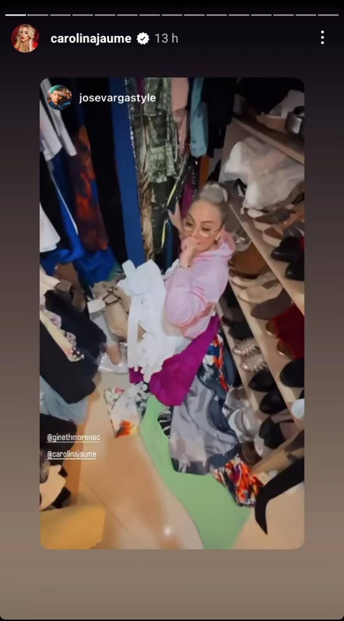 "Carolina Jaume muestra su closet en Instagram".