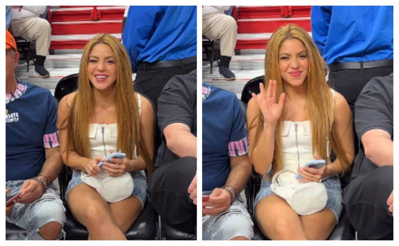 Shakira lució su nuevo cabello en un partido de la NBA