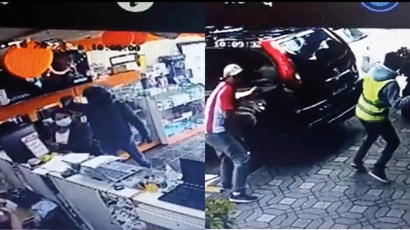 Violento asalto a local comercial en la 6 de Diciembre y Río Coca; ladrones dispararon contra la gente
