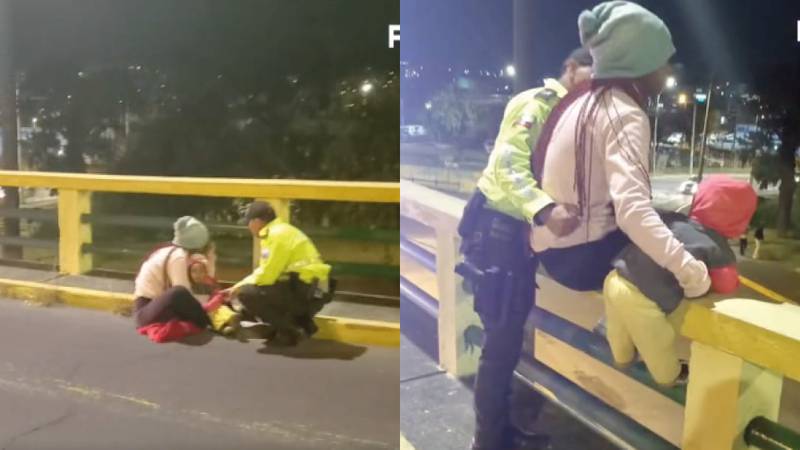 Una mujer junto a su hija se intentó lanzar de un puente en el sector de La Y, norte de Quito