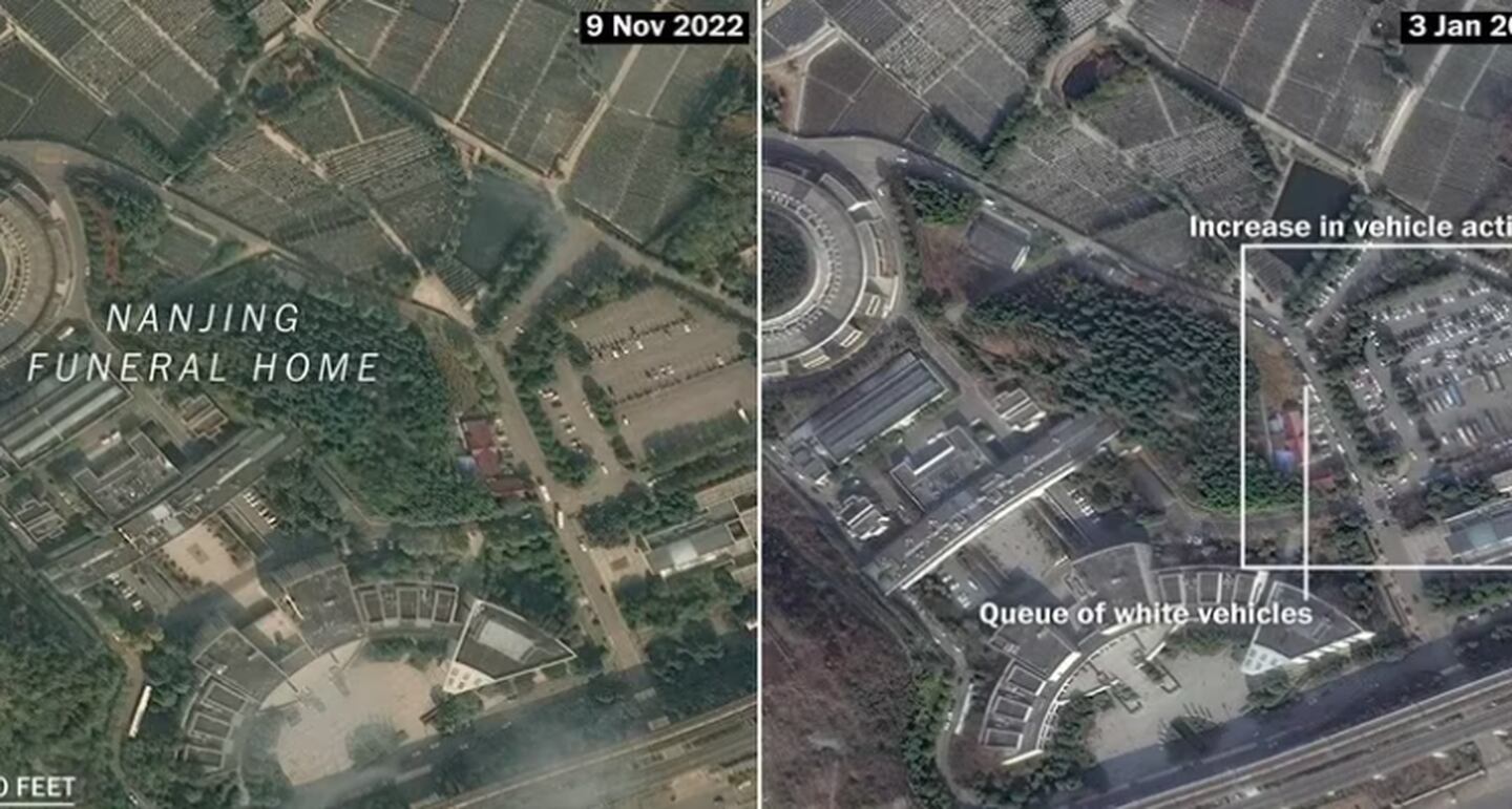 Imágenes satelitales de funerarias en China