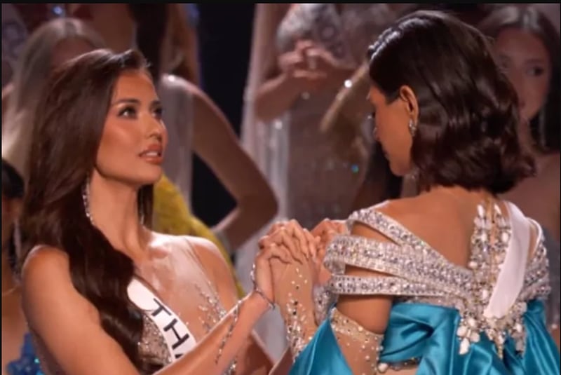 Captaron el mal gesto de Miss Tailandia hacia Sheynnis Palacios cuando ganó el Miss Universo 2023