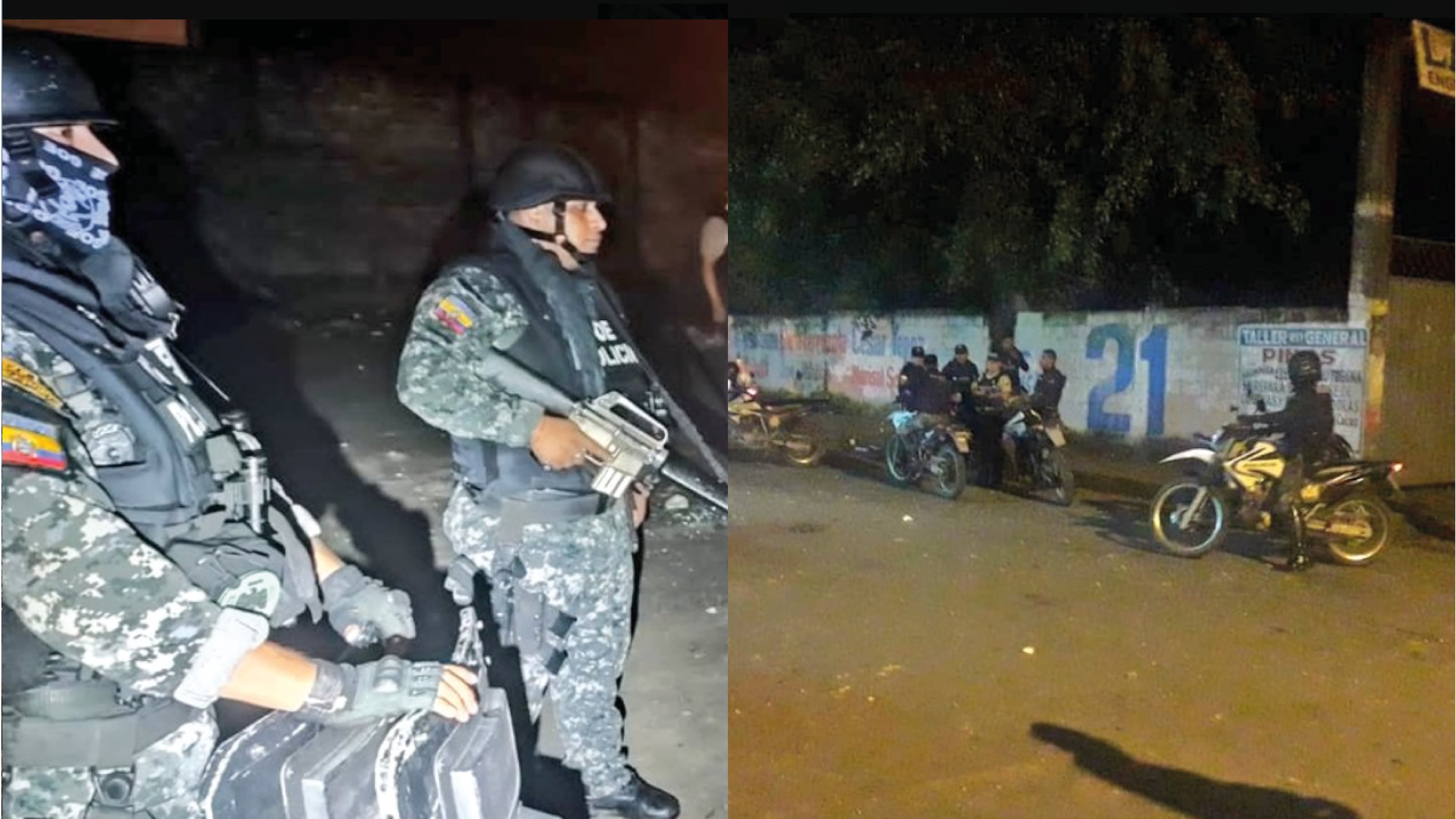 Unidades policiales movilizadas en El Triunfo
