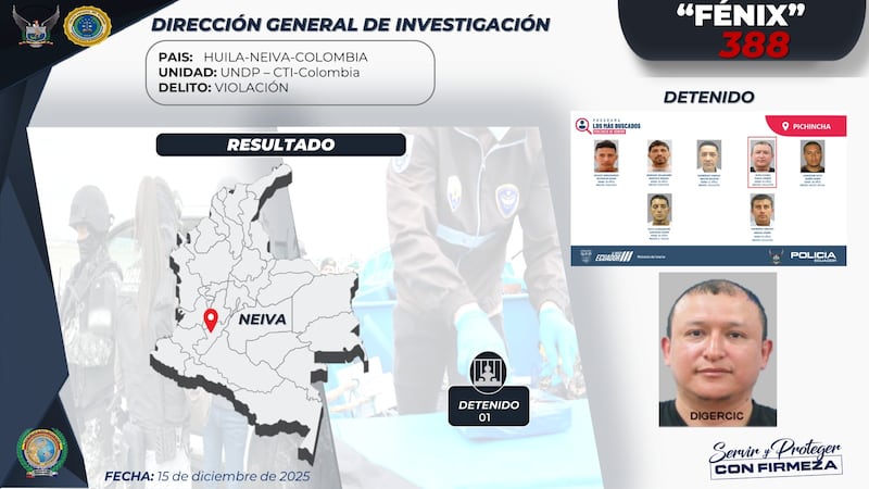 El crimen por el que fue capturado el cuarto más buscado de Pichincha