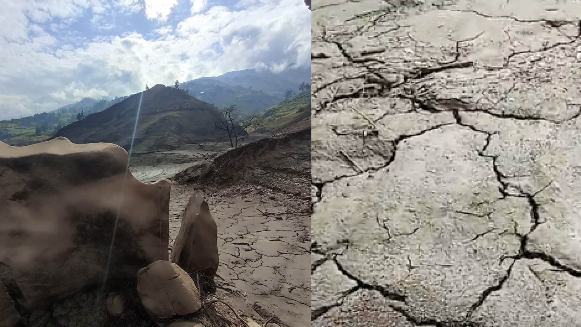 ¡Totalmente seca! Así luce el embalse Mazar con bajísimos niveles de agua