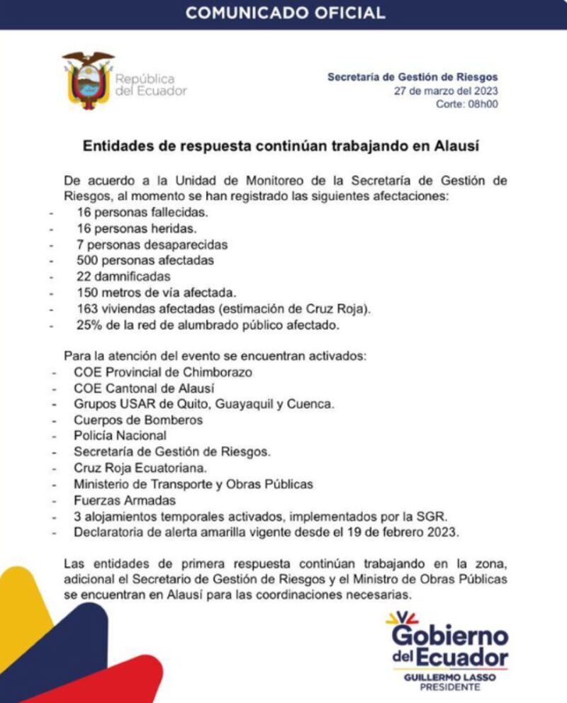Comunicado de la SGRE
