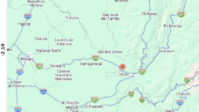 Sismo de magnitud 3.8 se registró la noche de este miércoles cerca de Bucay, Guayas