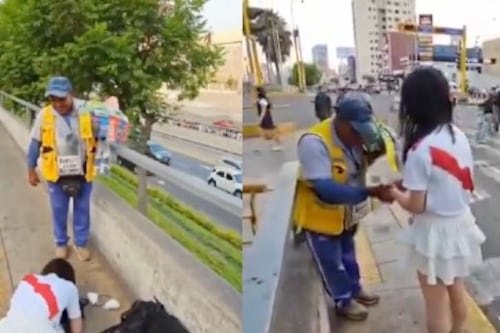 Influencer japonesa se arrodilla y pide perdón a vendedor ambulante en Perú tras confundirlo con estafador