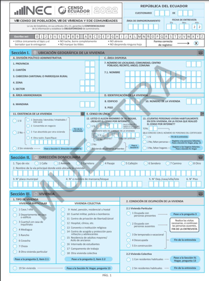 Preguntas del censo 2022