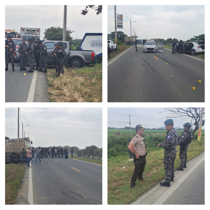 Dos policías fueron asesinados a bala en la vía Samborondón.