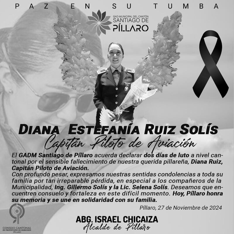 Comunicado de la Municipalidad de Píllaro. Imagen: Municipalidad de Píllaro