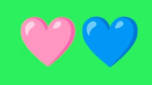 Corazón azul y rosa de WhatsApp