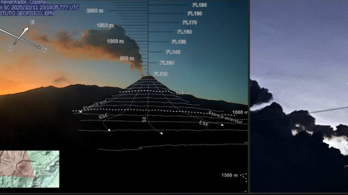 El volcán El Reventador, ubicado en la provincia de Napo, fue declarado recientemente en alerta naranja debido a un ascenso notable de su actividad interna y superficial.