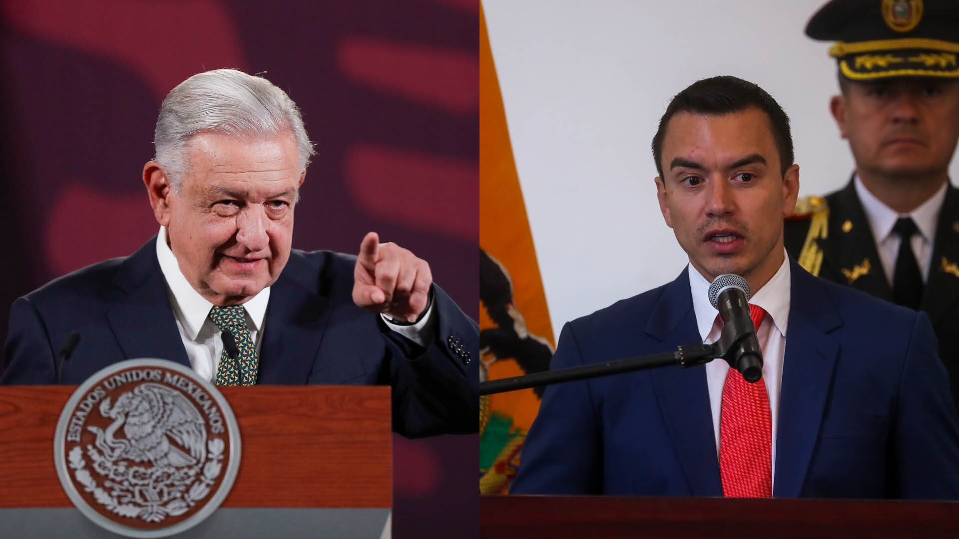 Presidente de México, Andrés Manuel López Obrador y el presidente de Ecuador, Daniel Noboa