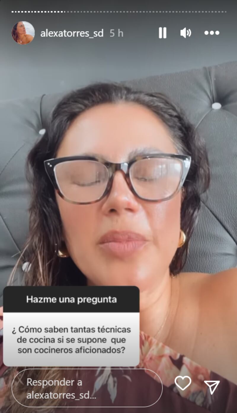 Captura de historia de Instagram de Alexandra