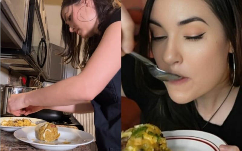 Sasha Grey preparando un bolón de verde